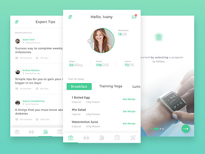 Healthy Life Plan clean design flatdesign guide milestoner minimaldesign minimalistdesign mobile plan ui uidesign ux