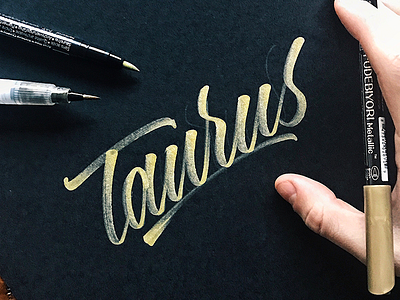 Taurus brush script brushpen calligraphy custom type hand lettering hand made type lettering script type typography