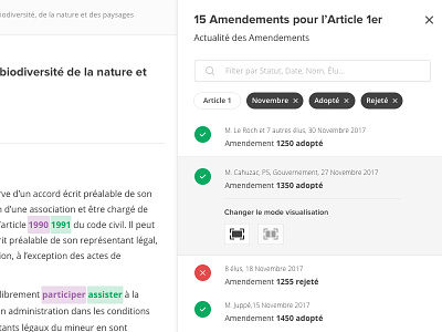 Sidebar & Changelog Diffs comparison diff law sidebar text