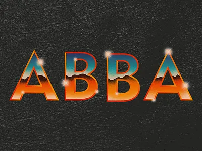 Long Live ABBA 80s abba cheesy desert chrome old school retro typography