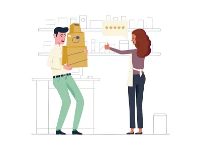 Turn Skeptics Into Believers associate boxes business customer illustration rating shelf shopping store