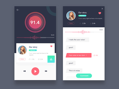 Radio radio，player ui，app，ux