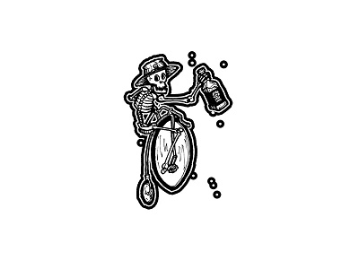 Jim The Big Wheeler big wheel illustration skeleton