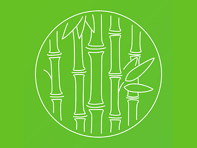 Bamboo bamboo circle clean css development green illustration line plant plants simple web