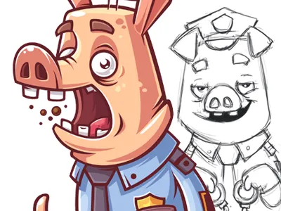 Boars boar character fear funny game illustration pig vector