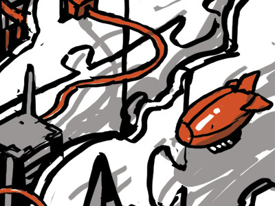 The Cloud Sketch crop blimp cloud computer drawing illustration isometric technology