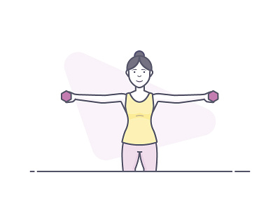 Woman working out aerobics dumbbells gym woman working out workout