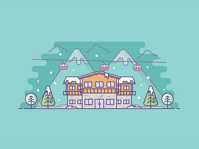 Winter Resort holiday house mountain resort snow tree vacation winter