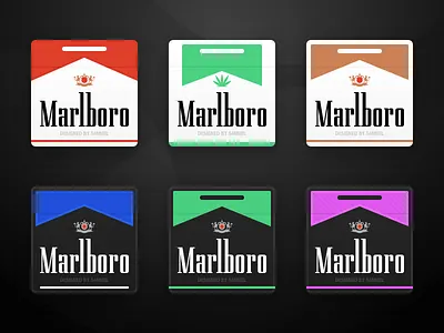 6 icons for Marlboro Cigarettes ( . Sketch file ) cigarettes icon marlboro