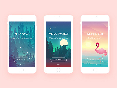 Keep it light app gradient illustration mobile ui vector