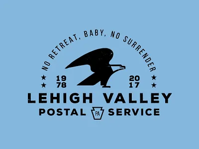 Lehigh Valley Postal Service eagle logo mail postal service springsteen stars t shirt design typography
