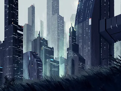 Hillside building city dark evening hillside industrial light modern pollution skyscraper tall window