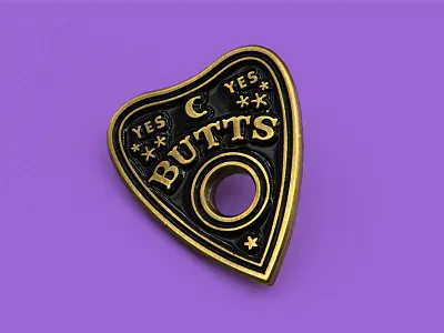 Super Team Deluxe: Butts butts enamel ouija pin planchette super team deluxe
