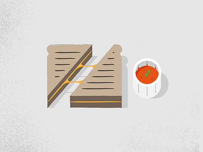 Grilled Cheese Sandwich cheese eatsleepvector grilled cheese illustration sandwich tomato soup