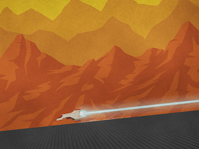 Bounty hunter desert illustration illustrator mountains silentiger spaceship vector