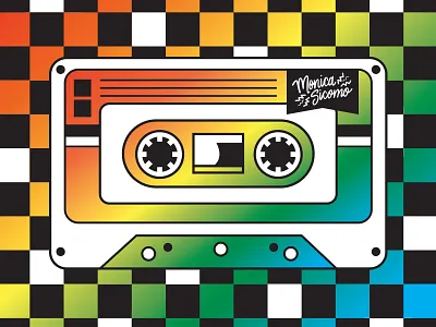 Dream in 80s 80s cassette checkerboard gradients rainbow tape