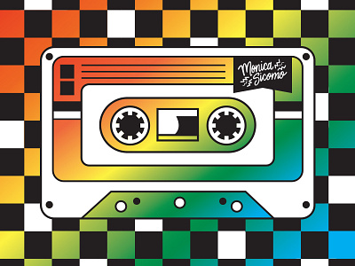 Dream in 80s 80s cassette checkerboard gradients rainbow tape