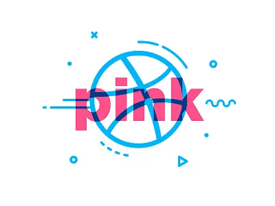 Pink dribbble illustration overlay pink typography vector