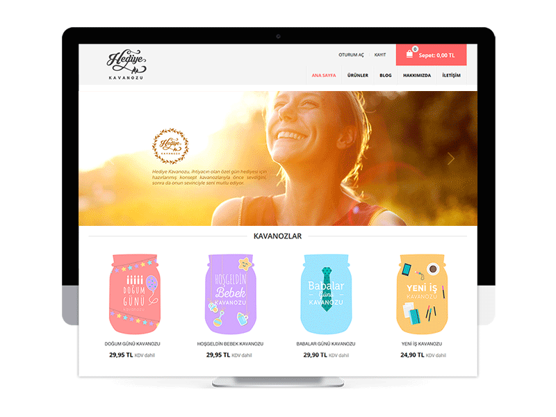 HediyeKavanozu.com banner design one page slider web web design website