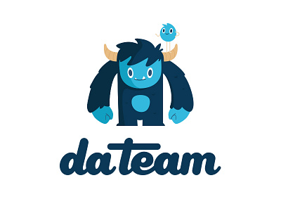 Logo da team character design illustration lettering logo yeti