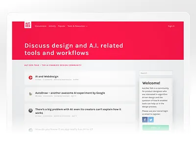 Aut.Des – Forum ai artificial intelligence community design forum future ml new tools smart ui ux