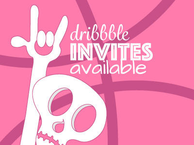 2invites dribbble illustration invites skullnbones