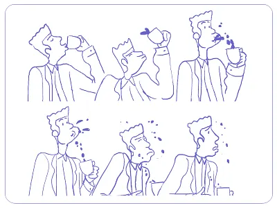 Waits Drinking Coffee