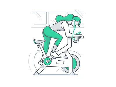 Cycling active design fitness illustration mobile web