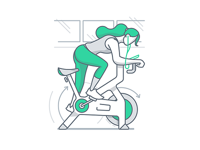 Cycling active design fitness illustration mobile web