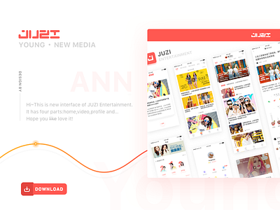 Juzi interface app entertainment interface news profile ui uikit ux video