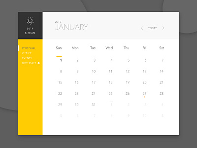 Minimal Calendar Concept calendar daily ui design minimal minimalist ui ux