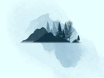 Nature graphic design blue scene mountains nature