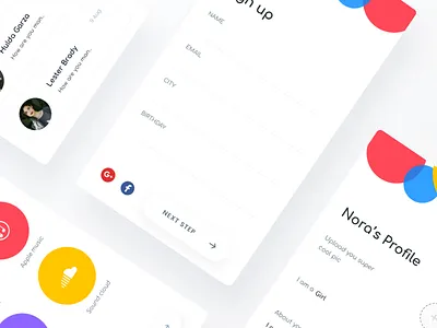 Music lover app concept app clean colourful gender ios johnyvino login music signup sketch ui ux