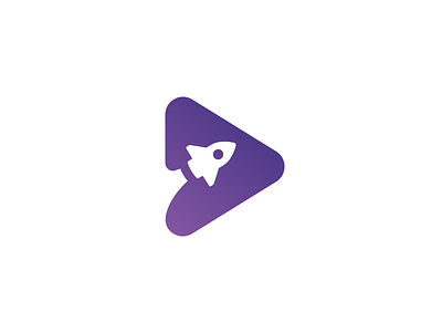 Play + Rocket icon aiste designer branding idea logo design minimal play rocket simple tieatie up