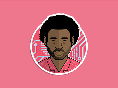 Gambino Sticker childish gambino donald glover illustration mark outline portrait sticker vector