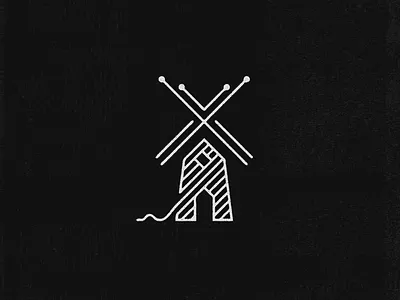 Yarn Mill Logo Mark design lineart lines logo mark mill yarn
