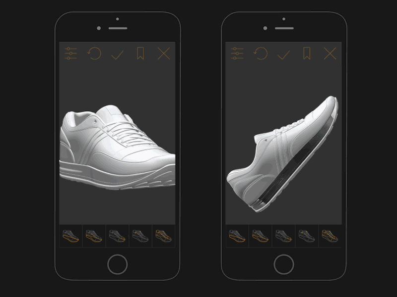Apparel Editor, Adilier App, powered by Adidas adidas animation clothing fashion interaction interface ios mobile nike shoes sport store