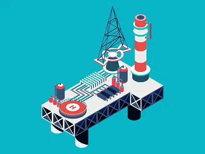 offshore drilling platform drilling isometric offshore platform