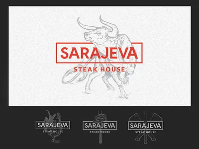 Sarajeva Steak House beef branding bull house logo steak