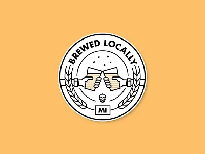 Brewed Locally Sticker. beer craft beer detroit michigan sticker