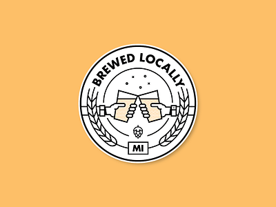 Brewed Locally Sticker. beer craft beer detroit michigan sticker