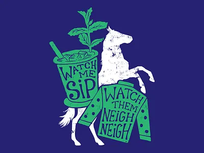 Sip and Neigh bourbon derby horses kentucky mint julep vector