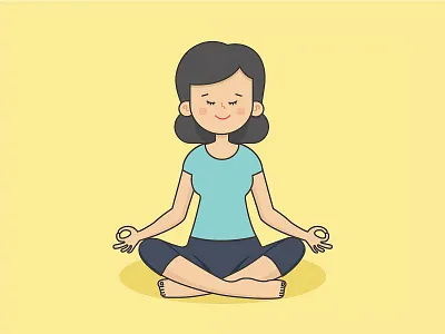 Yoga Mom colour icon illustration meditation pose yoga yoga pose