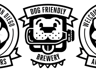 Badges! badge brewery design dog icon illustration