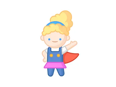 Ellie buttons cape character girl hero illustration skirt