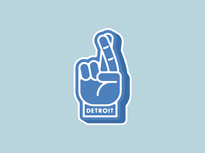 Foam-Fingers Crossed. detroit detroit lions flat design foam finger football michigan nfl sticker