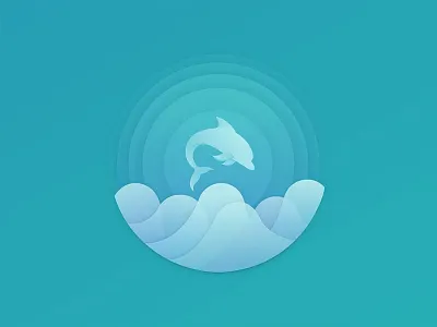 Dolphin animal circle design dolphin icon logo symbol