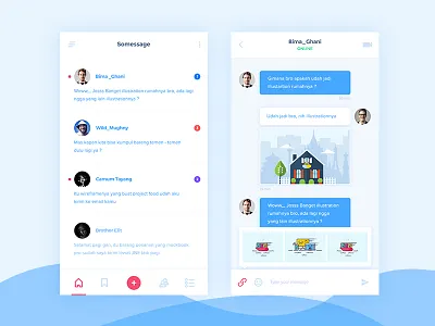 Somessage Apps Design apps clean design illustration ios somessage website design