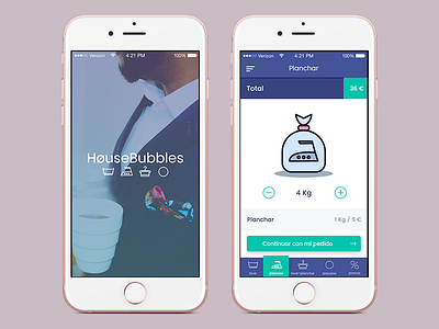 House Bubbles, laundry app (2) app branding mobile ux