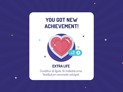 New Achievement achievement game heart life modal ui